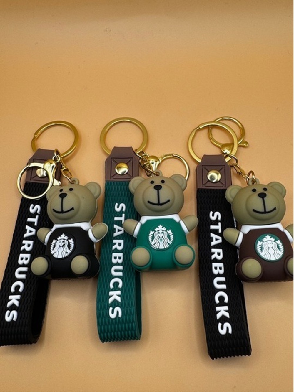 Star bucks Set of 3 Bears Keychain Bundle New